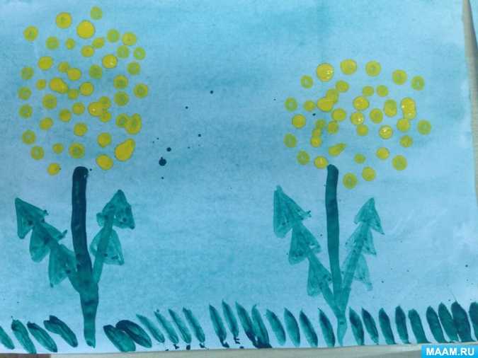 Конспект открытого занятия по рисованию во второй младшей группе «одуванчики-цветы, словно солнышко желты»