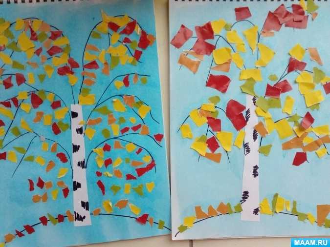Коллективная работа во второй младшей группе «осеннее дерево» в технике отпечатка листьями. воспитателям детских садов, школьным учителям и педагогам - маам.ру