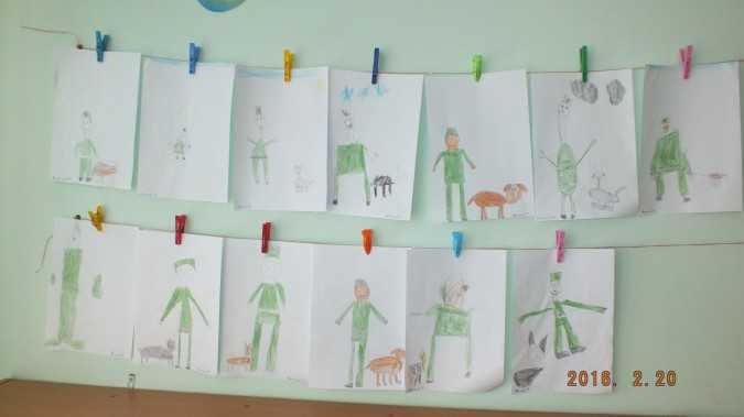 Дети делают зарядку: рисование в старшей группе детского сада поэтапно