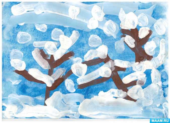Конспект занятия в младшей группе (речевое развитие и рисование): «на деревья, на лужок, тихо падает снежок» | занятия воспитателя