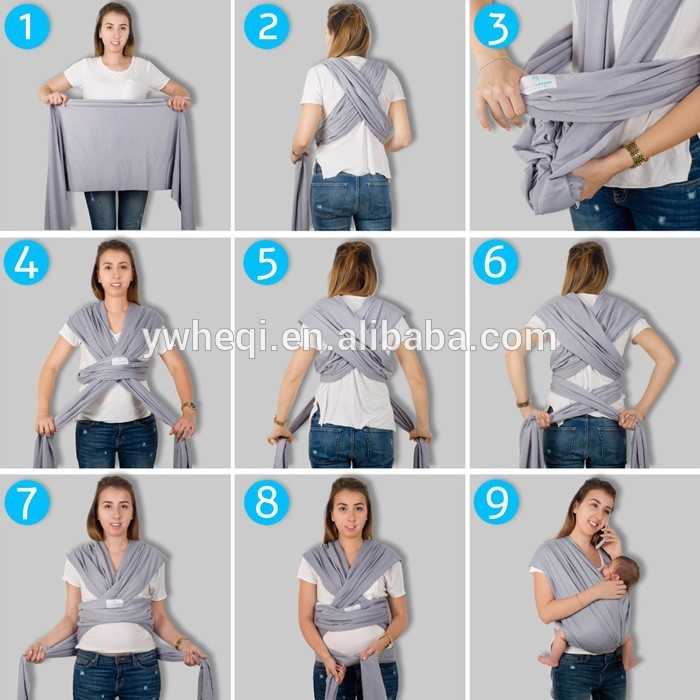 Как завязывать слинг шарф для новорожденного