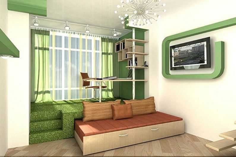 Дизайн однокомнатной квартиры с кроватью (48 фото): обустройство с двуспальной кроватью и диваном. чем можно отгородить? идеи интерьера и зонирование пространства