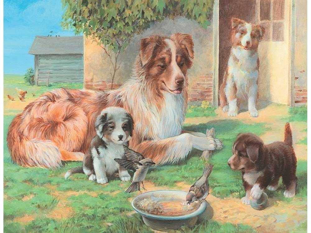 Занятие в группе раннего возраста. рассматривание картины «собака со щенятами»