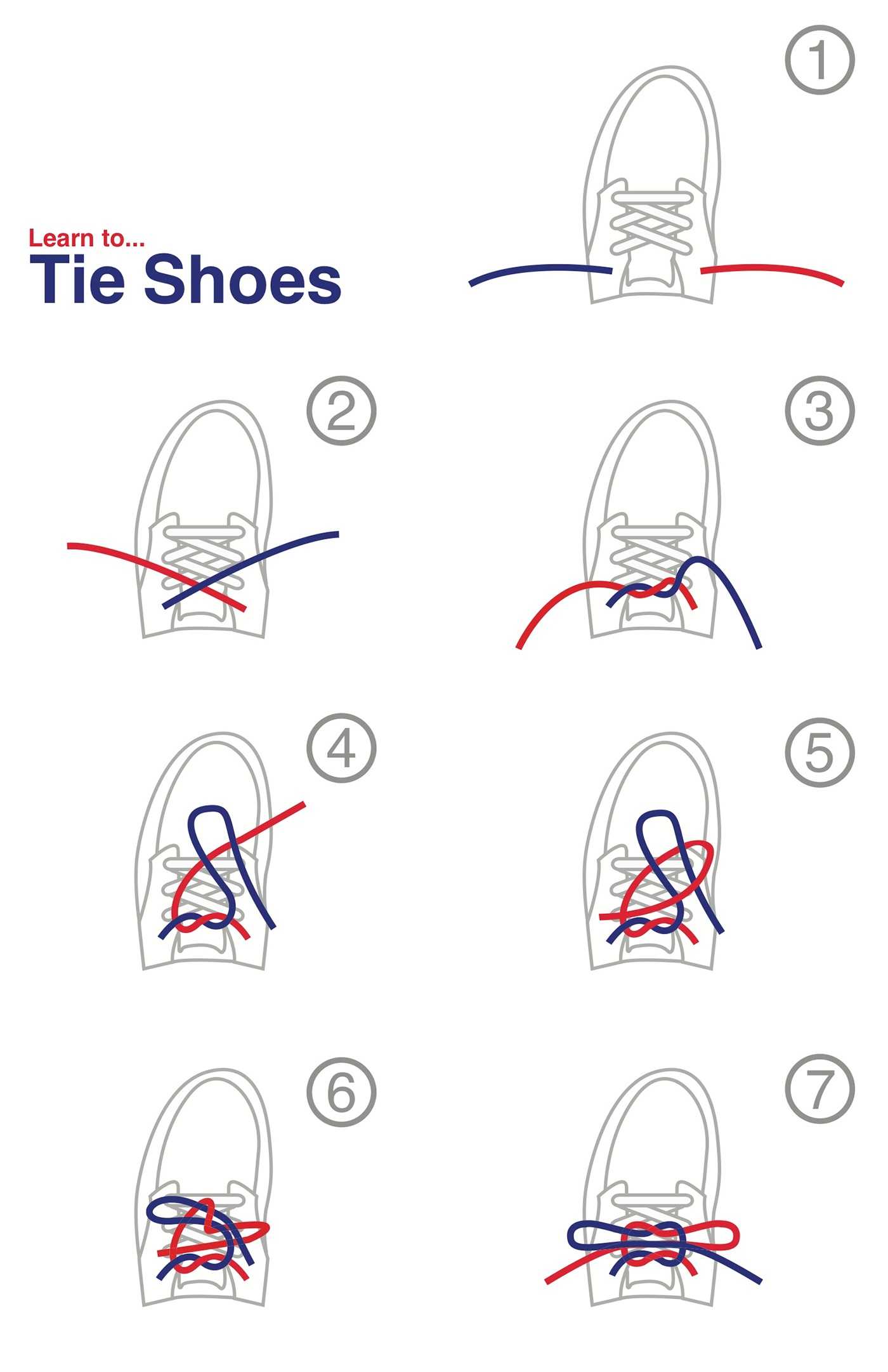 Как завязать шнурки поэтапно