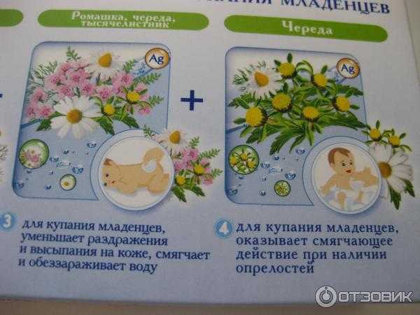 Купание новорожденного в ванночке с чередой