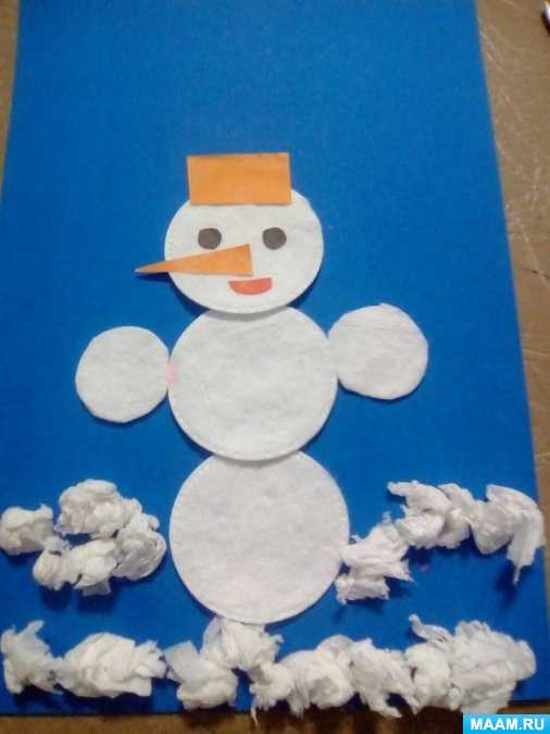 Конспект занятия в средней группе «снеговик» с применением рисования манной крупой