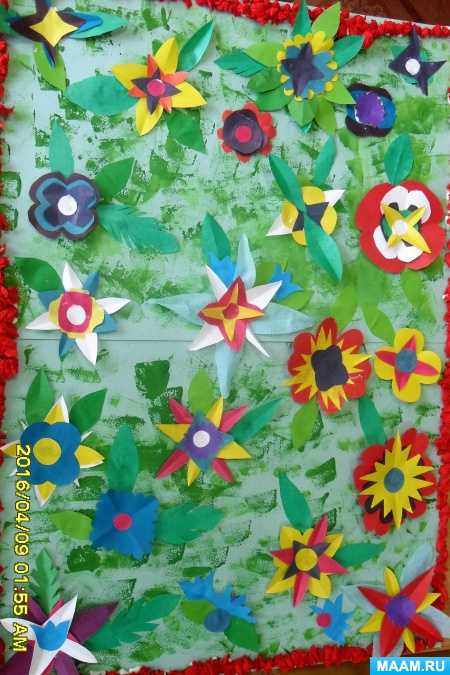 Аппликация цветы - 79 фото идей для детей подготовительной, средней и старшей группы по шаблонам из цветной бумаги