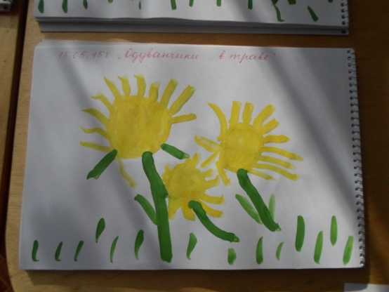 Конспект занятия по рисованию «трава и цветы на лужайке». средняя группа