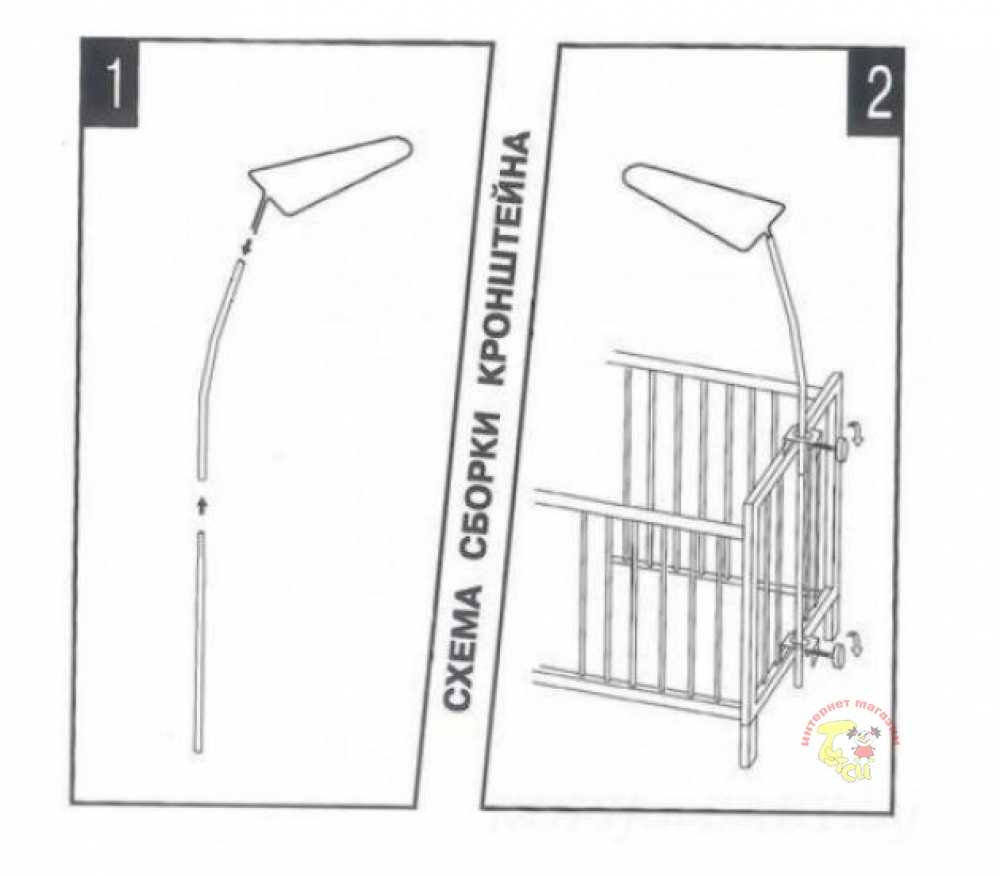 Крепление балдахина на детскую кроватку состоит из запаянного или разъединяющегося металлического или алюминиевого кольца и штатива Балдахин можно вешать несколькими способами