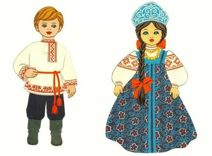 Дидактическая игра «одень кукол в национальный костюм» для детей старшего дошкольного возраста