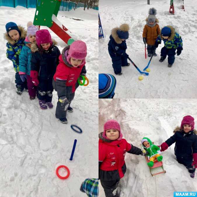 Конспект физкультурного занятия «зимние забавы» для детей средней группы на свежем воздухе