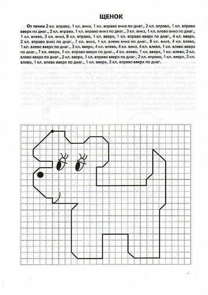 Сложные графические диктанты (30 фото): рисунки в тетради по математике