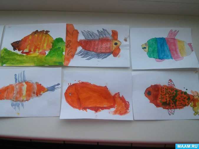 Занятие по рисованию акварельными красками в средней группе «рыбки плавают в аквариуме». воспитателям детских садов, школьным учителям и педагогам - маам.ру