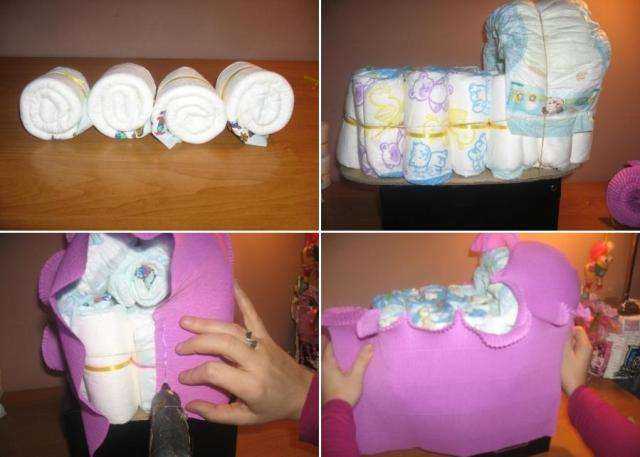 Как сделать торт из памперсов своими руками в подарок для девочки или мальчика