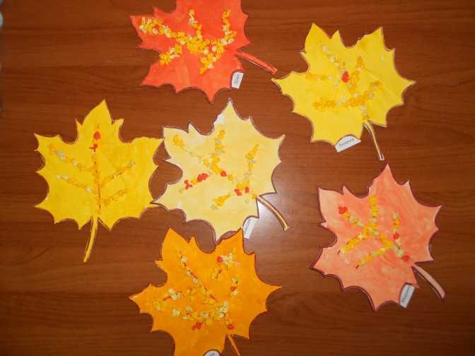 Конспект занятия по изо способом печати листьями в первой младшей группе «осенний лес»