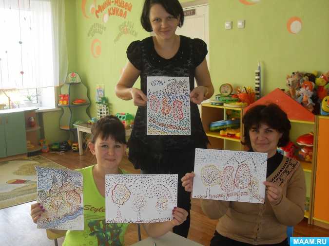 Мастер-класс для родителей и детей средней группы нетрадиционные техники рисования «весёлые художники»