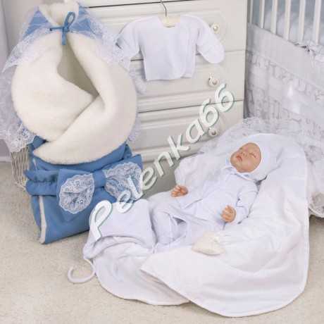 Комплект на выписку из роддома, одежда на выписку для новорожденных, пододеяльник на мальчика