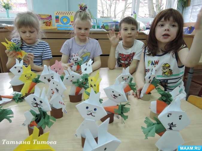 Конспект занятия по конструированию (оригами) для детей старшего дошкольного возраста на тему «зайка»