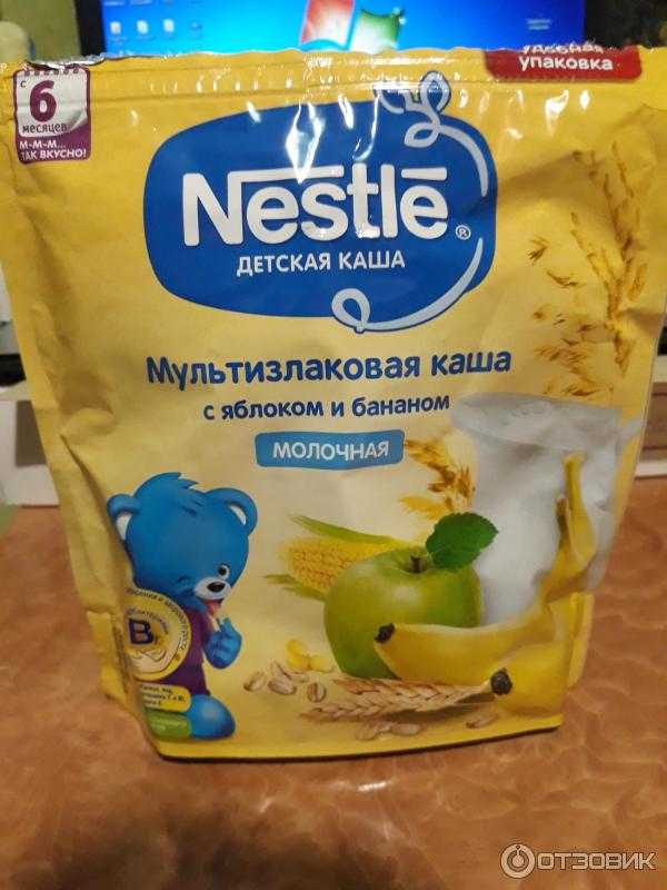 Nestle каша мультизлаковая молочная с яблоком и бананами с 6 мес. 250 г