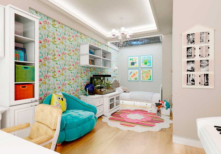 Детская комната для двух девочек разного возраста, фото