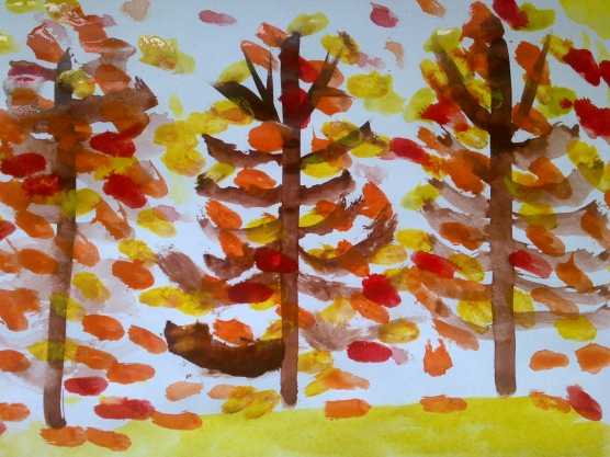Осенний пейзаж, конспект занятия по изобразительной деятельности